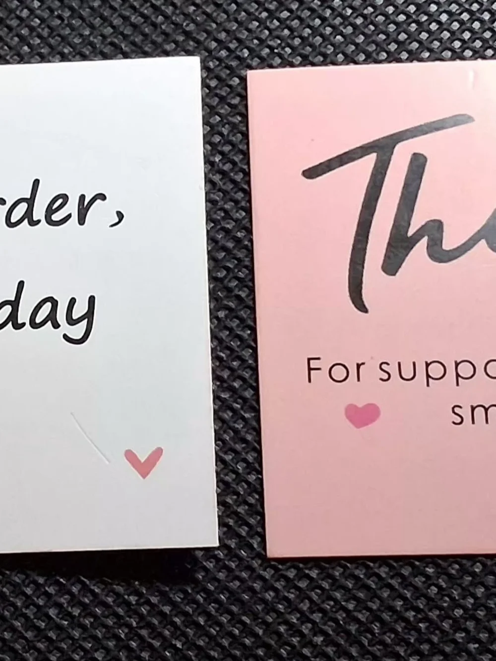 150 Thank You Cards With Both Size Message. Pink Color